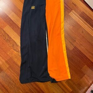 Adidas Black and Orange Track Pants with Elastic Waistband